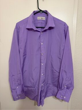Men's Purple Dress Shirt Beverly Hills Polo Club L